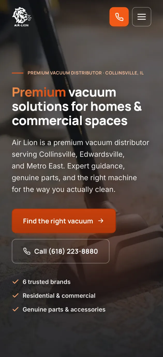 Air Lion mobile homepage