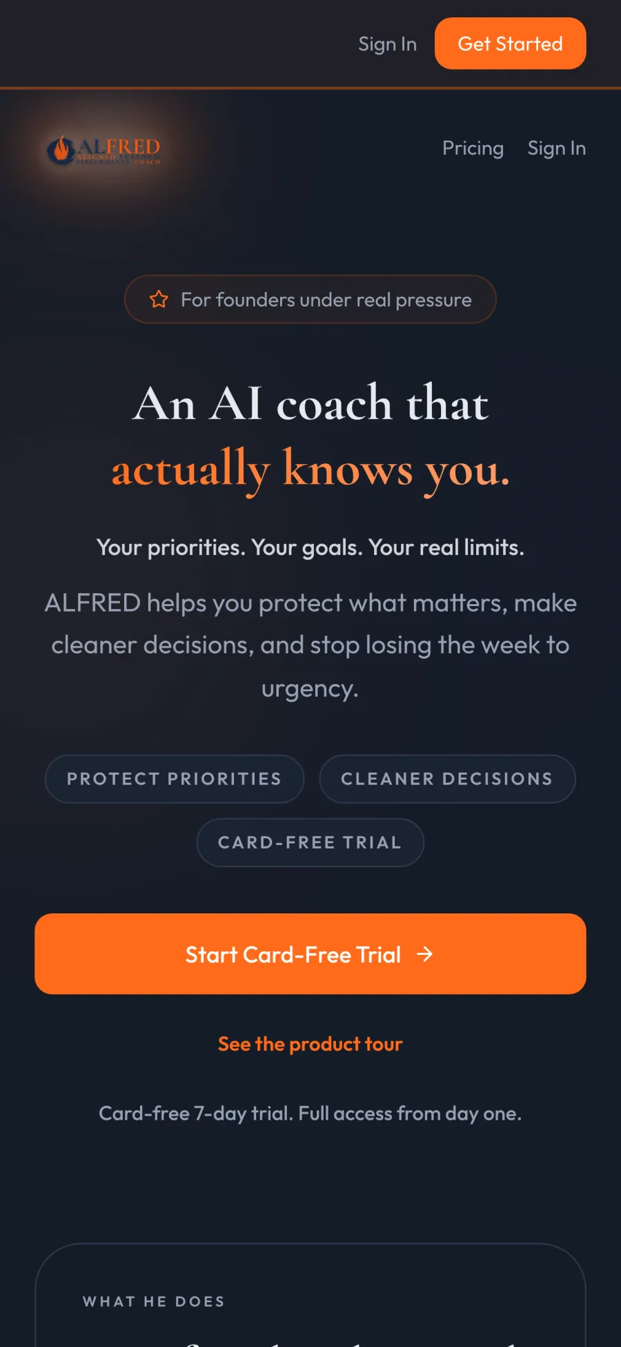 ALFRED mobile homepage