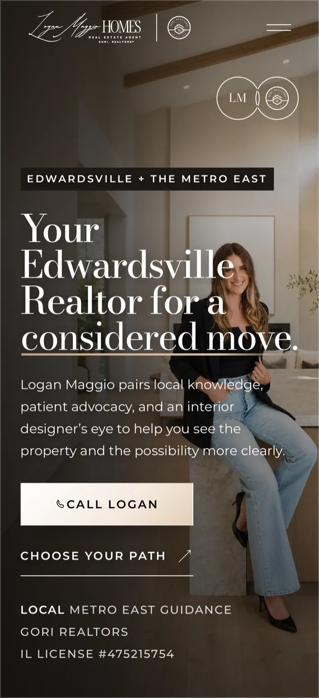 Logan Maggio Homes mobile homepage