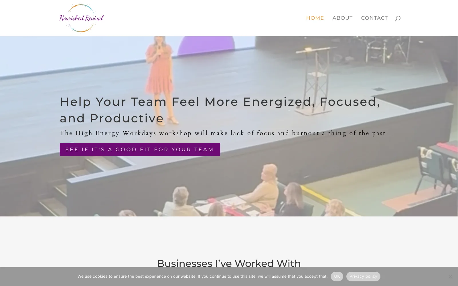 Nourished Revival old website before the LocalCraft rebuild